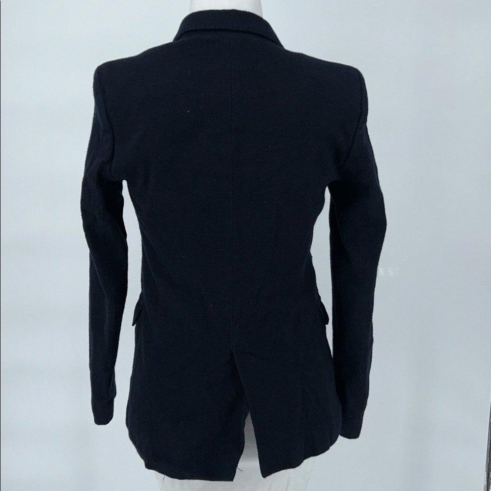 Massimo Dutti Women's Navy Blue Blazer Classic Tailored Wool-Blend Jacket Size 6 - Picture 6 of 14